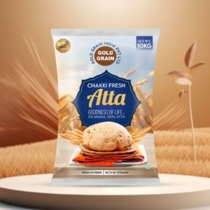 Gold Grain Atta Pouch